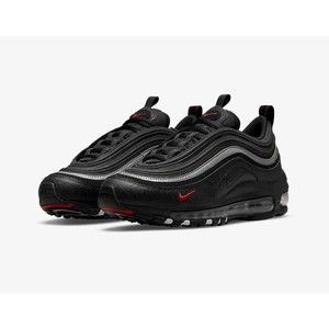 Nike Air Max 97 Black/Sport Red/White 921522-028 Unisex Running Shoes New.